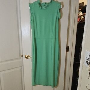 Maggy London Mint Green Ruffle Sleeve Midi Dress